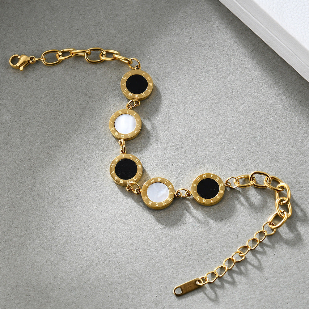 Shell Disc Stainless Steel Bracelets B2601