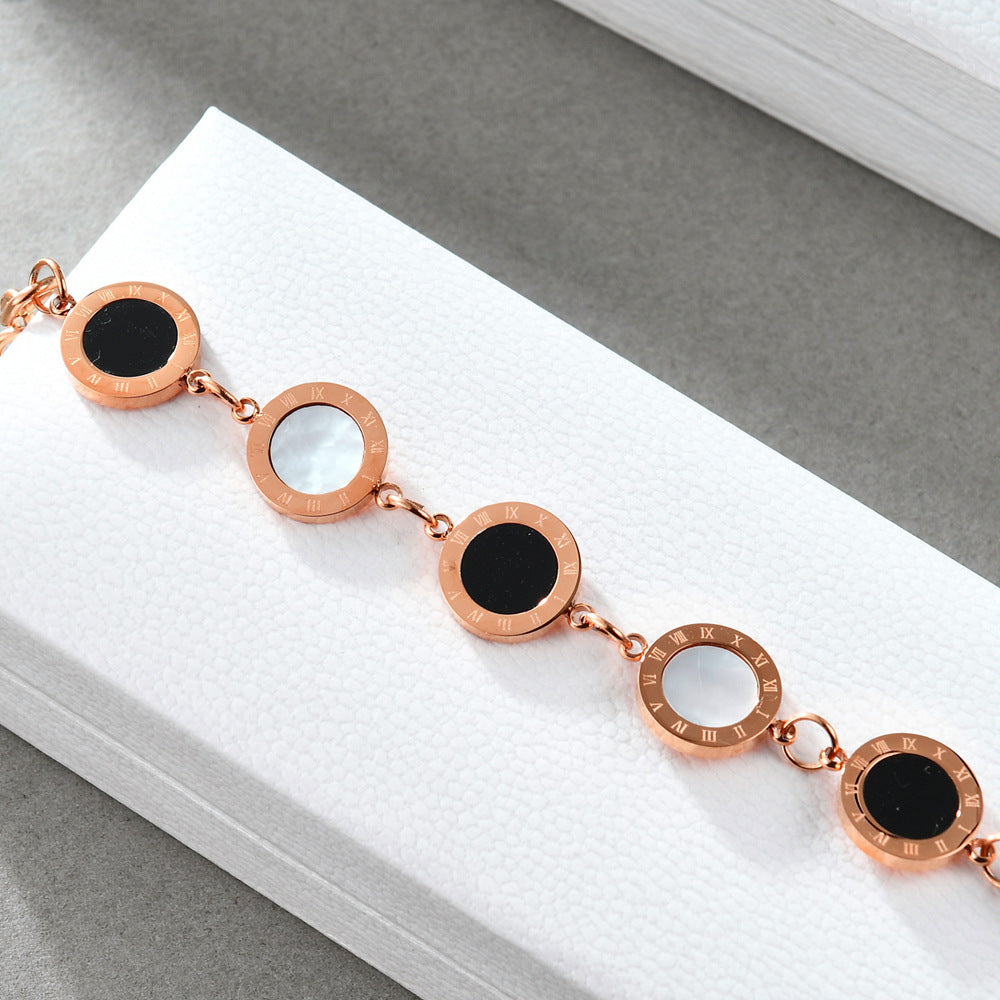 Shell Disc Stainless Steel Bracelets B2601