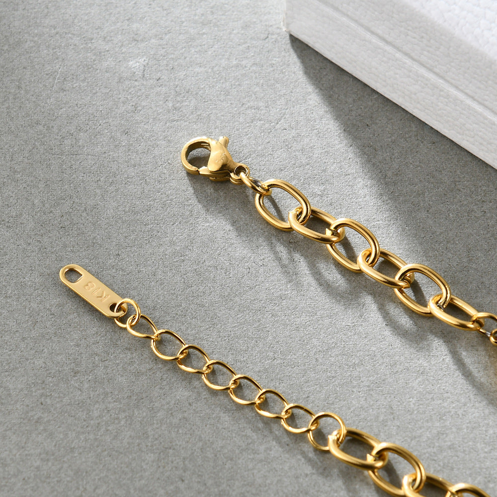 Shell Disc Stainless Steel Bracelets B2601