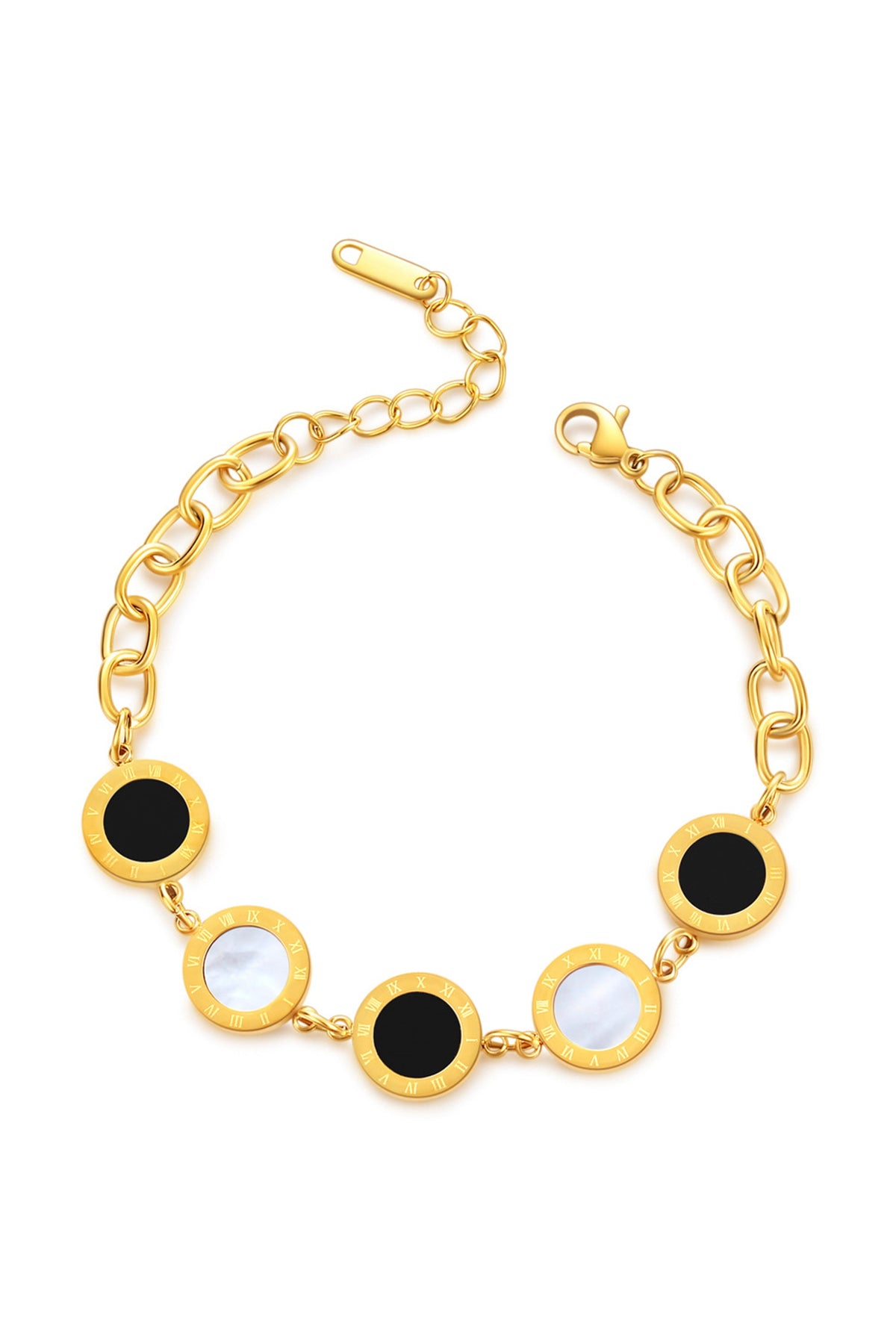Shell Disc Stainless Steel Bracelets B2601