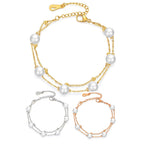 Pearl Stainless Steel Chain Bracelets B2602