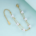 Pearl Stainless Steel Chain Bracelets B2602