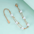Pearl Stainless Steel Chain Bracelets B2602