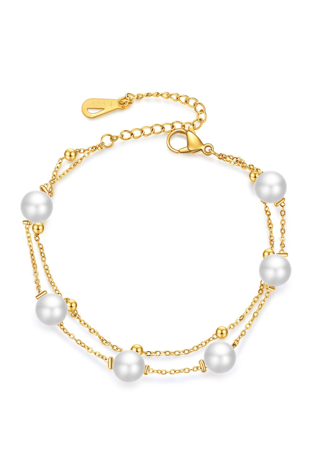 Pearl Stainless Steel Chain Bracelets B2602