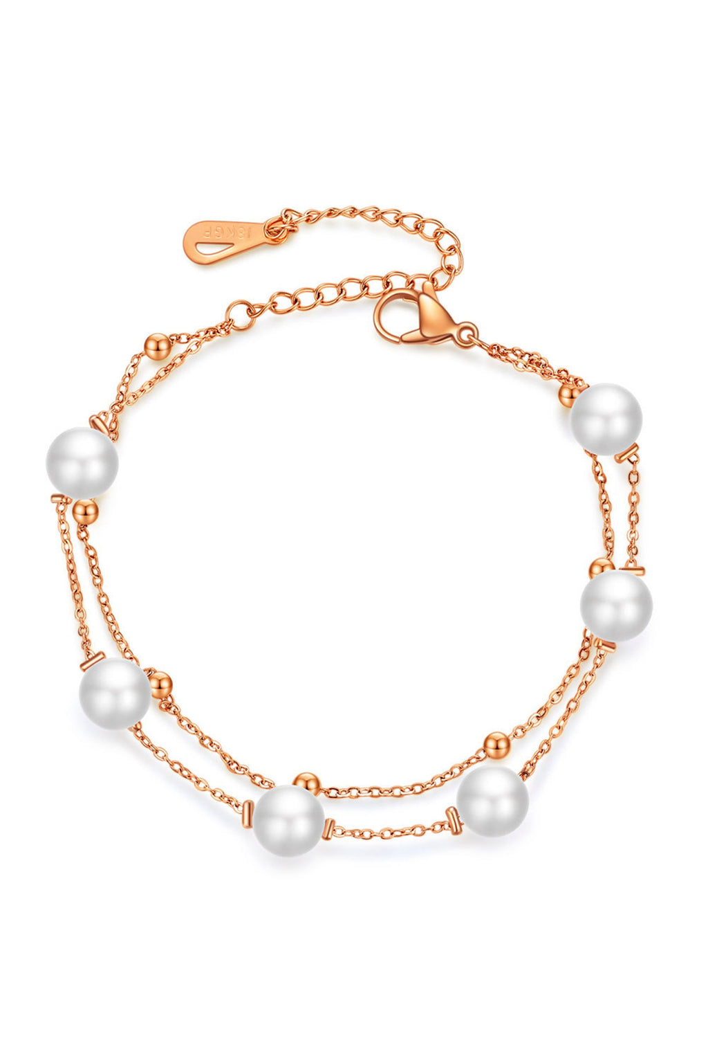 Pearl Stainless Steel Chain Bracelets B2602