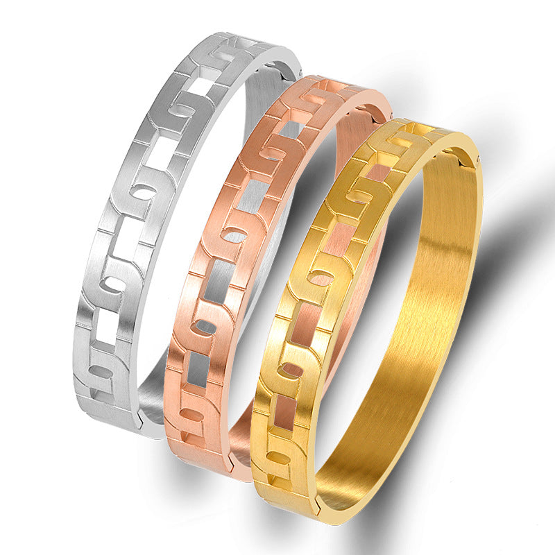 Chain Shaped Stainless Steel Bracelet B2636