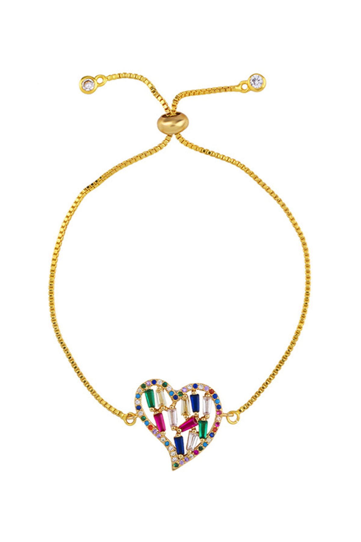 Heart Zircon Chains Bracelets B2658