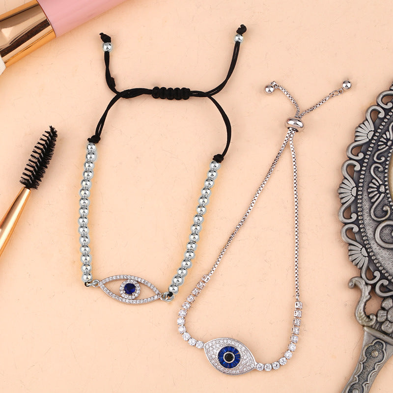 Evil Eye Zircon Chains Bracelets B2662