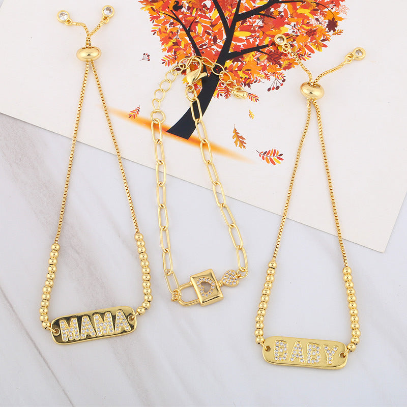 MAMA Zircon Chains Bracelets B2670