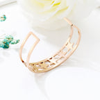 Star Rhinestone Stainless Steel Cuff Bracelet B2675