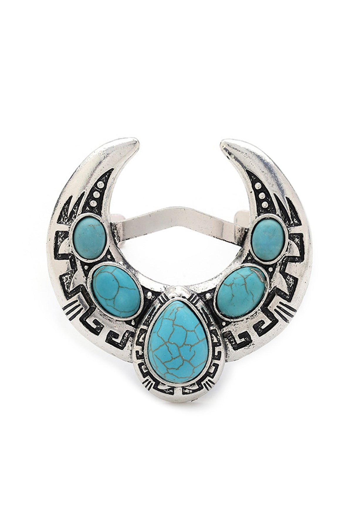 Turquoise Alloy Cuff Bracelet B2677
