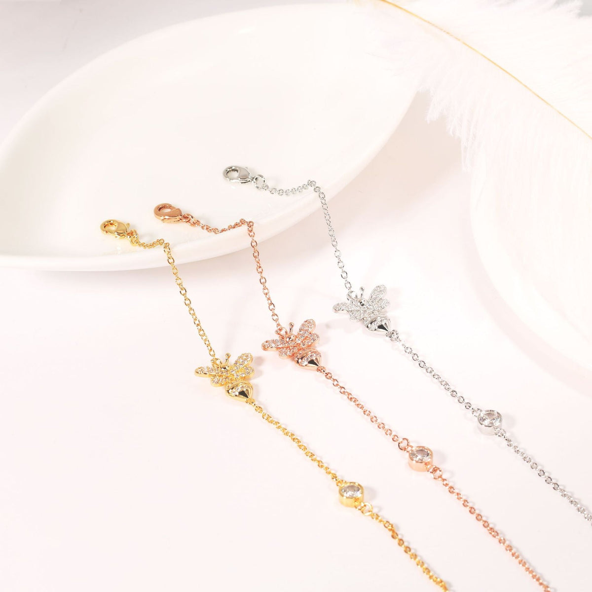 Bee Zircon Chain Bracelet B2688 – view 6