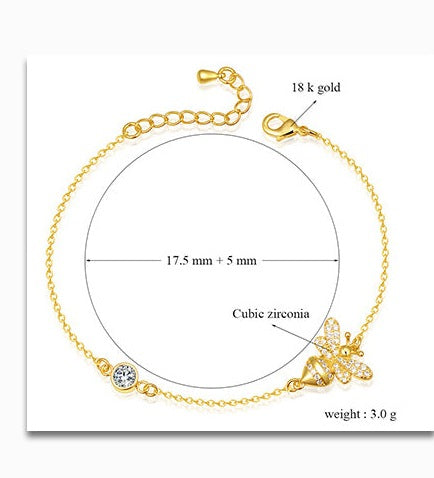 Bee Zircon Chain Bracelet B2688 – view 2