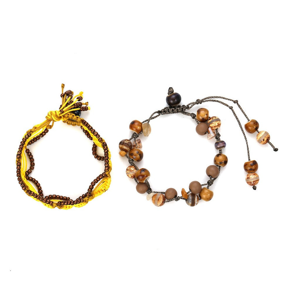 Bead Braided Bracelet Set B2693