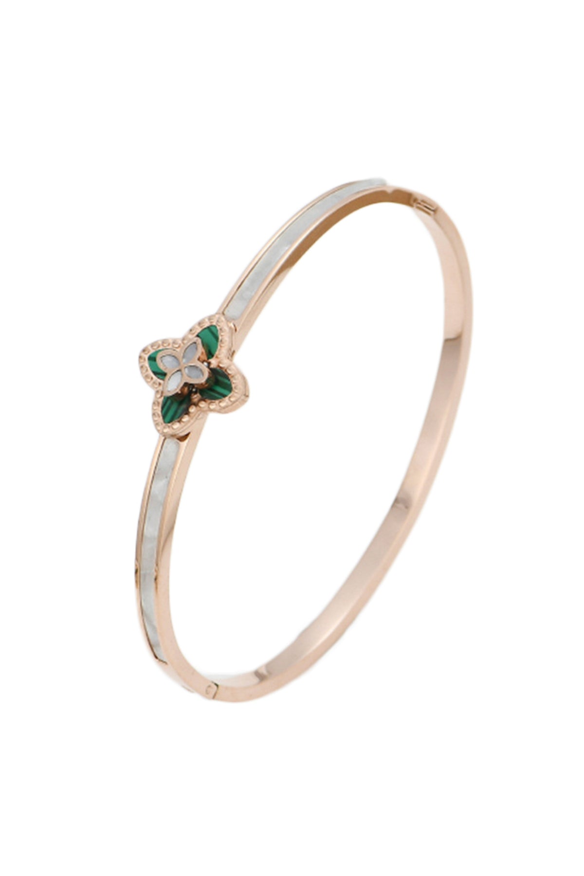 Clover Zircon Stainless Steel Bracelet B2726