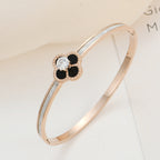 Clover Zircon Stainless Steel Bracelet B2727