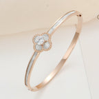 Clover Zircon Stainless Steel Bracelet B2727