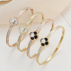 Clover Zircon Stainless Steel Bracelet B2727