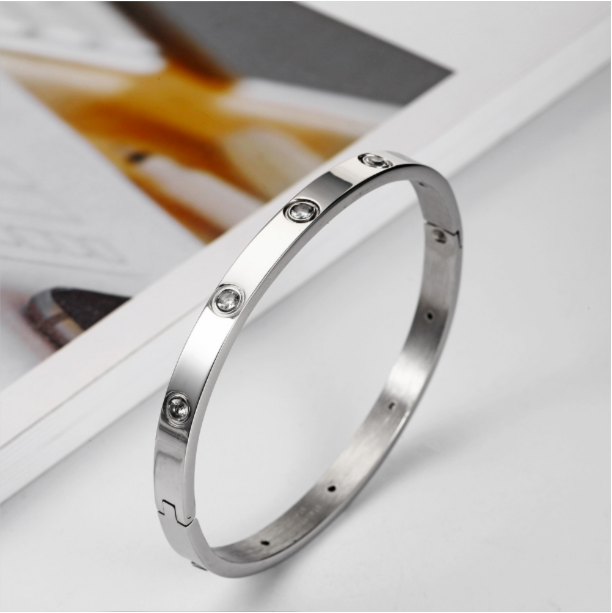 Rhinestone Stainless Steel Bracelet B2812