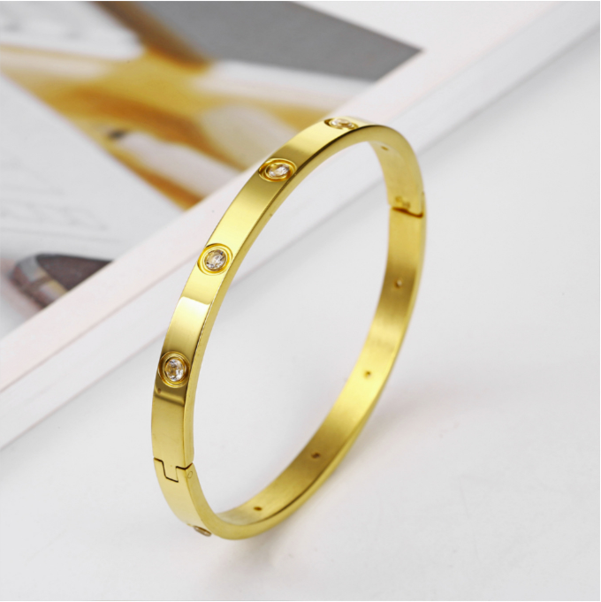 Rhinestone Stainless Steel Bracelet B2812