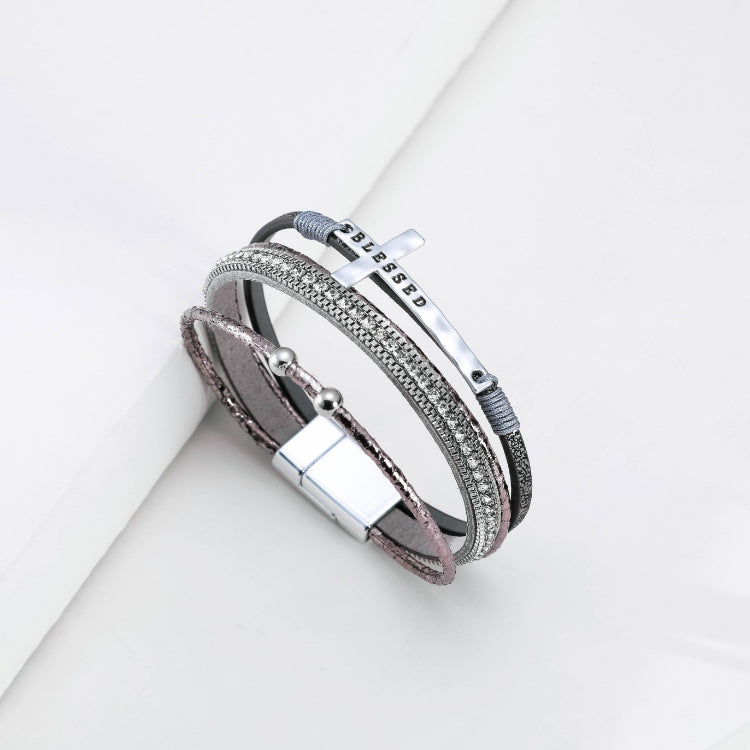 Cross Pu Leather Magnetic Bracelet B2818 - view 6