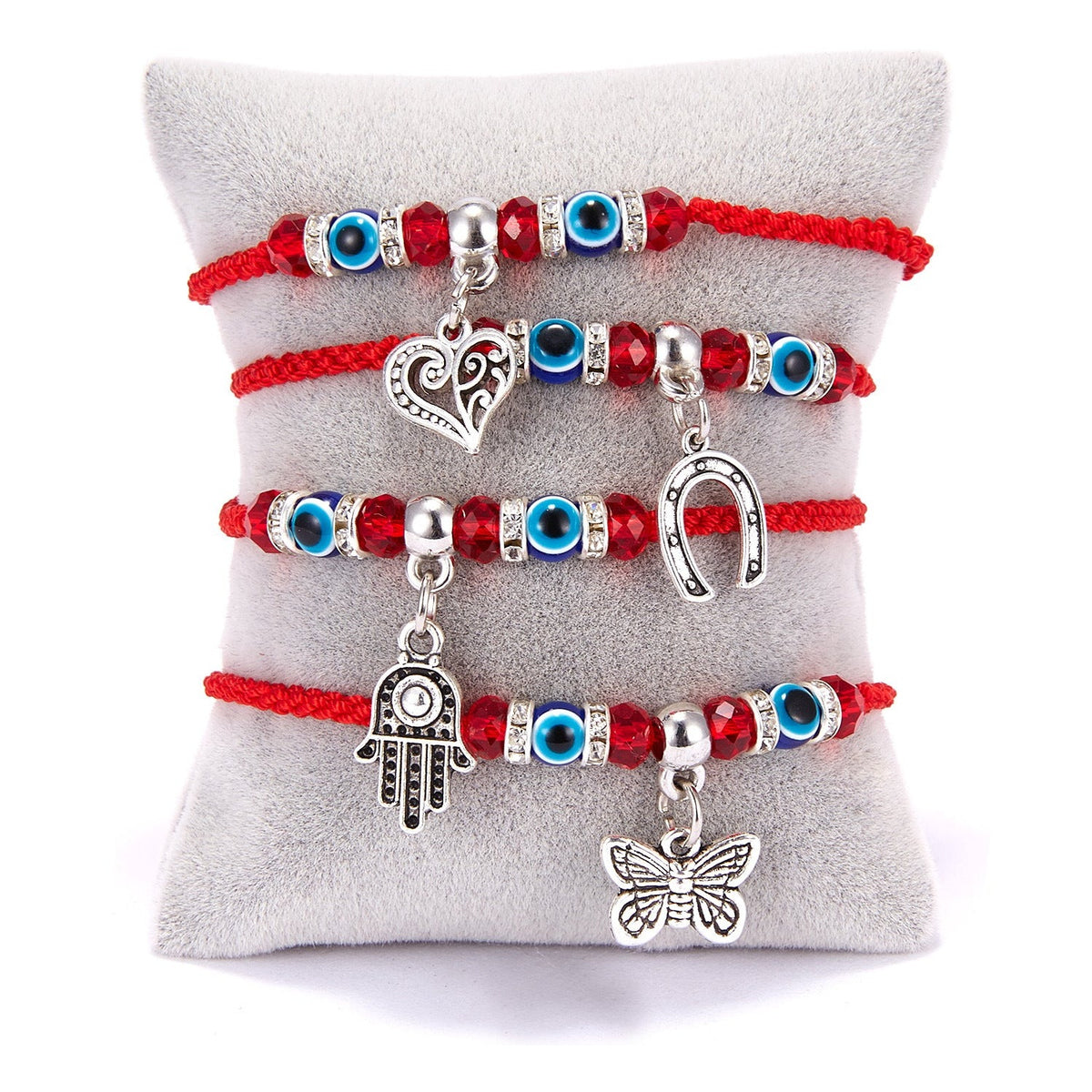 Moon Evil Eye Bead Braided Bracelet B2824
