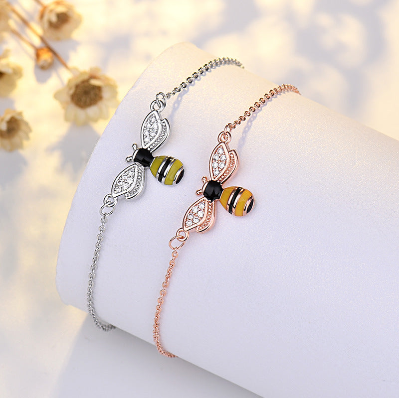 Bee Zircon Chain Bracelet B2905