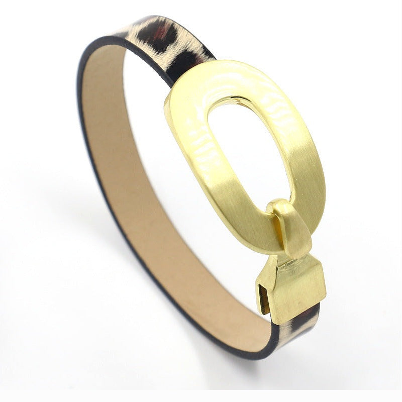 Hoop Animal Printed Leather Bracelet B2913