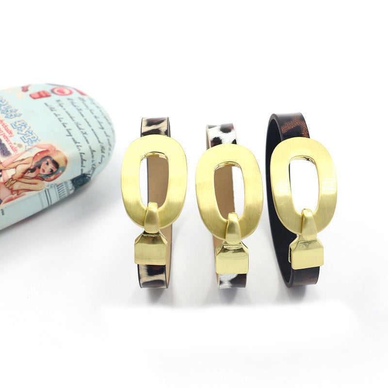 Hoop Animal Printed Leather Bracelet B2913