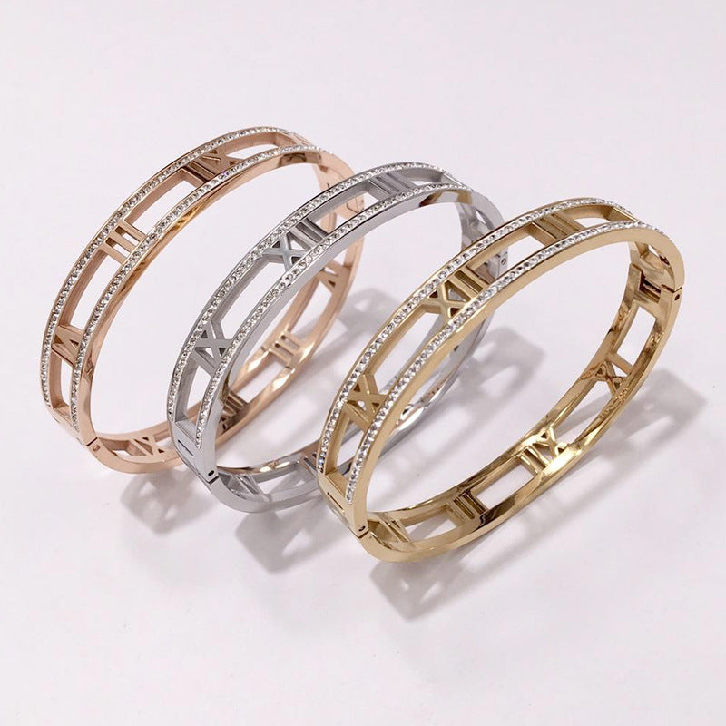 Roman Numerals Stainless Steel Bracelet B2916