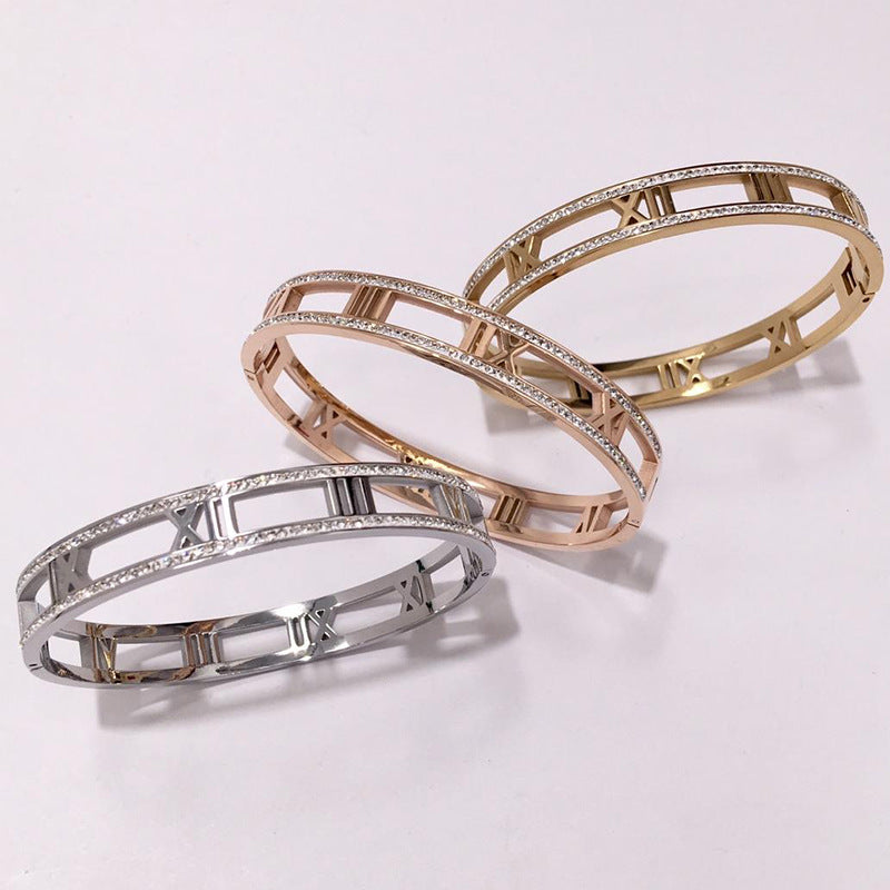 Roman Numerals Stainless Steel Bracelet B2916