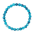 Blue White Rain Color Stone Stretch Bracelet B2927-6MM