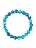 Blue White Rain Color Stone Stretch Bracelet B2927-8MM B2927