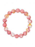 Pink Yellow Rain Color Stone Stretch Bracelet B2928-10MM - view 3