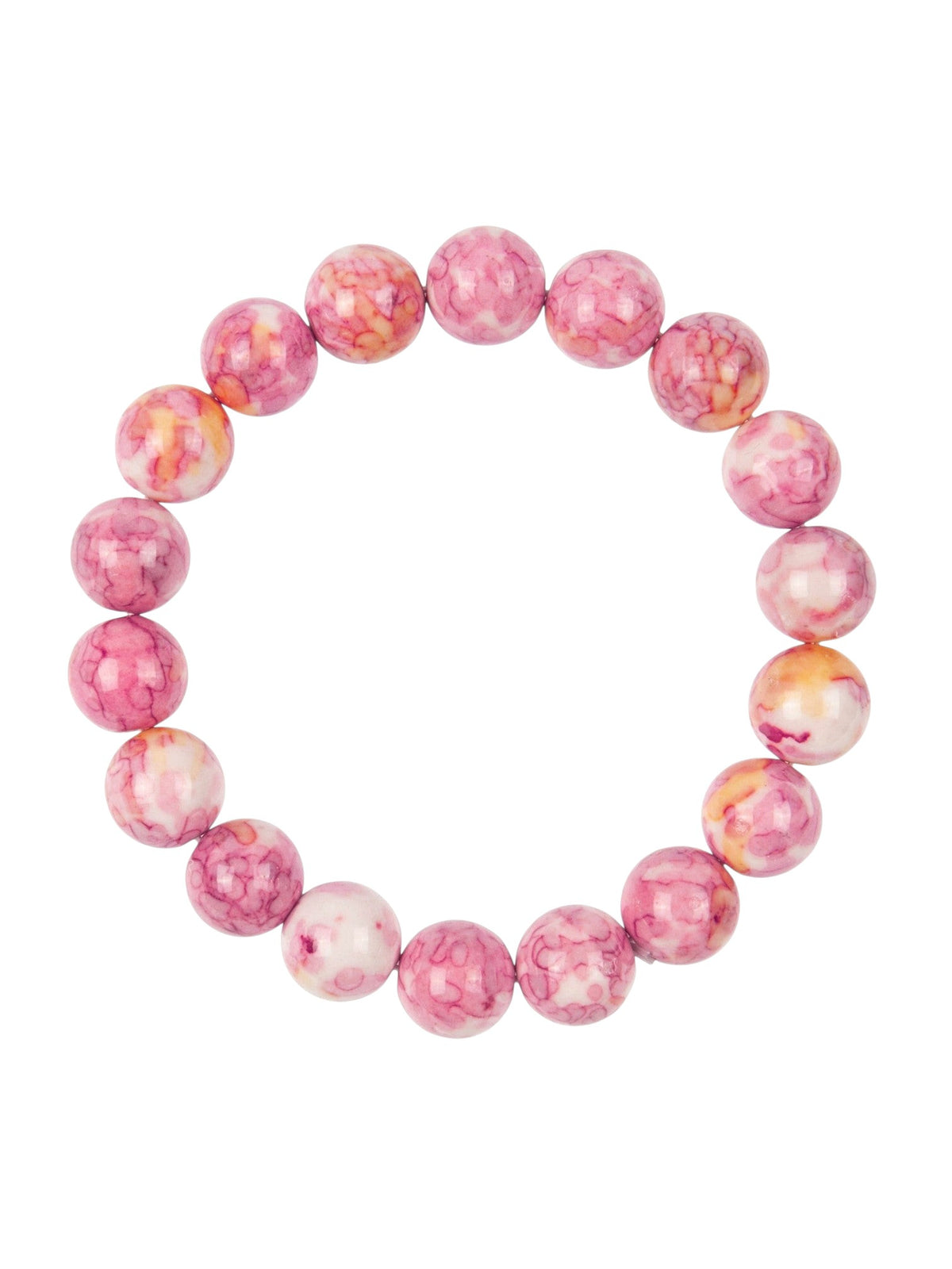 Pink Yellow Rain Color Stone Stretch Bracelet B2928