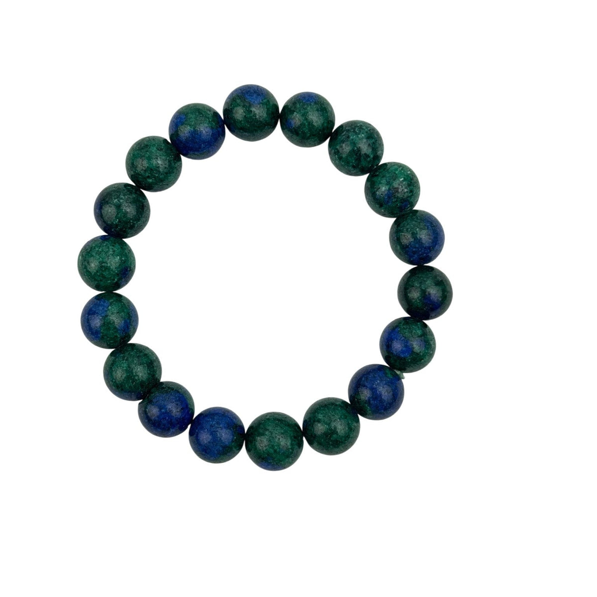 Blue Green Granite Stone Stretch Bracelet B2929-10MM - view 2