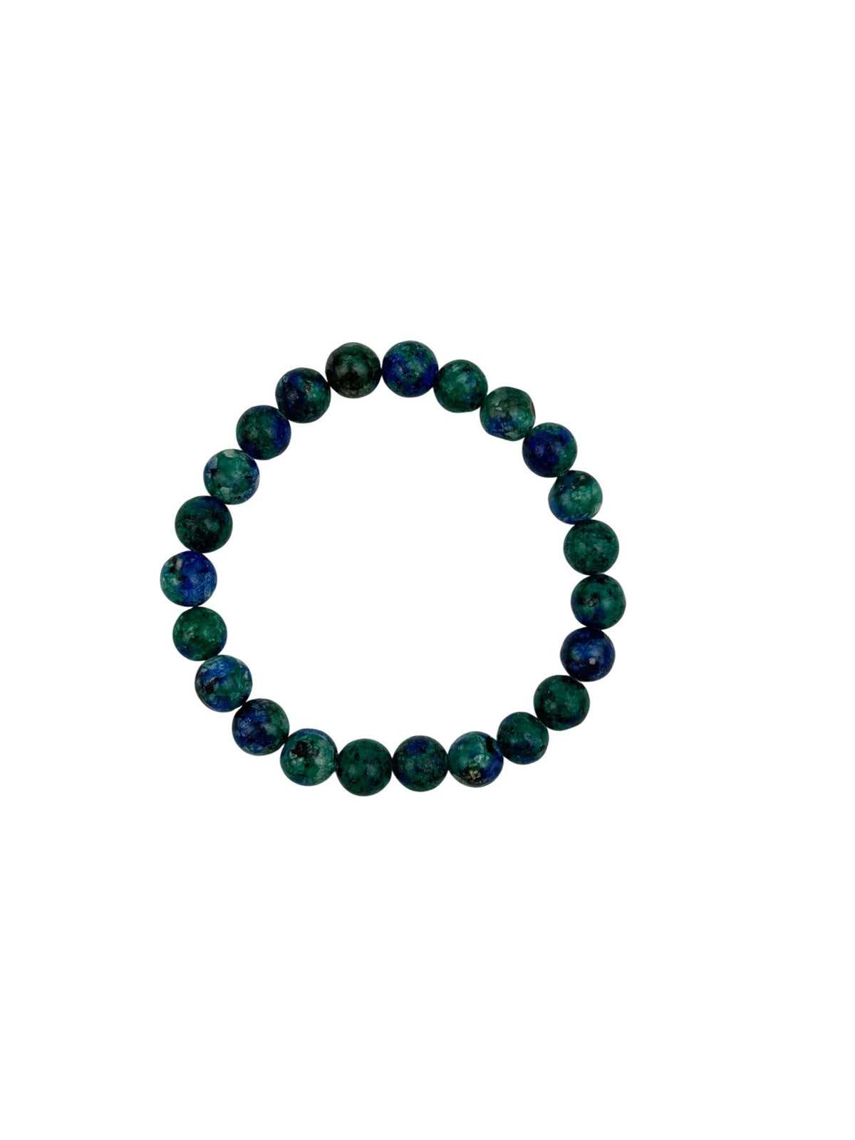 Blue Green Granite Stone Stretch Bracelet B2929-6MM - view 3