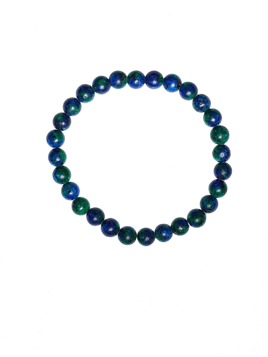 Blue Green Granite Stone Stretch Bracelet B2929-Blue Green Granite