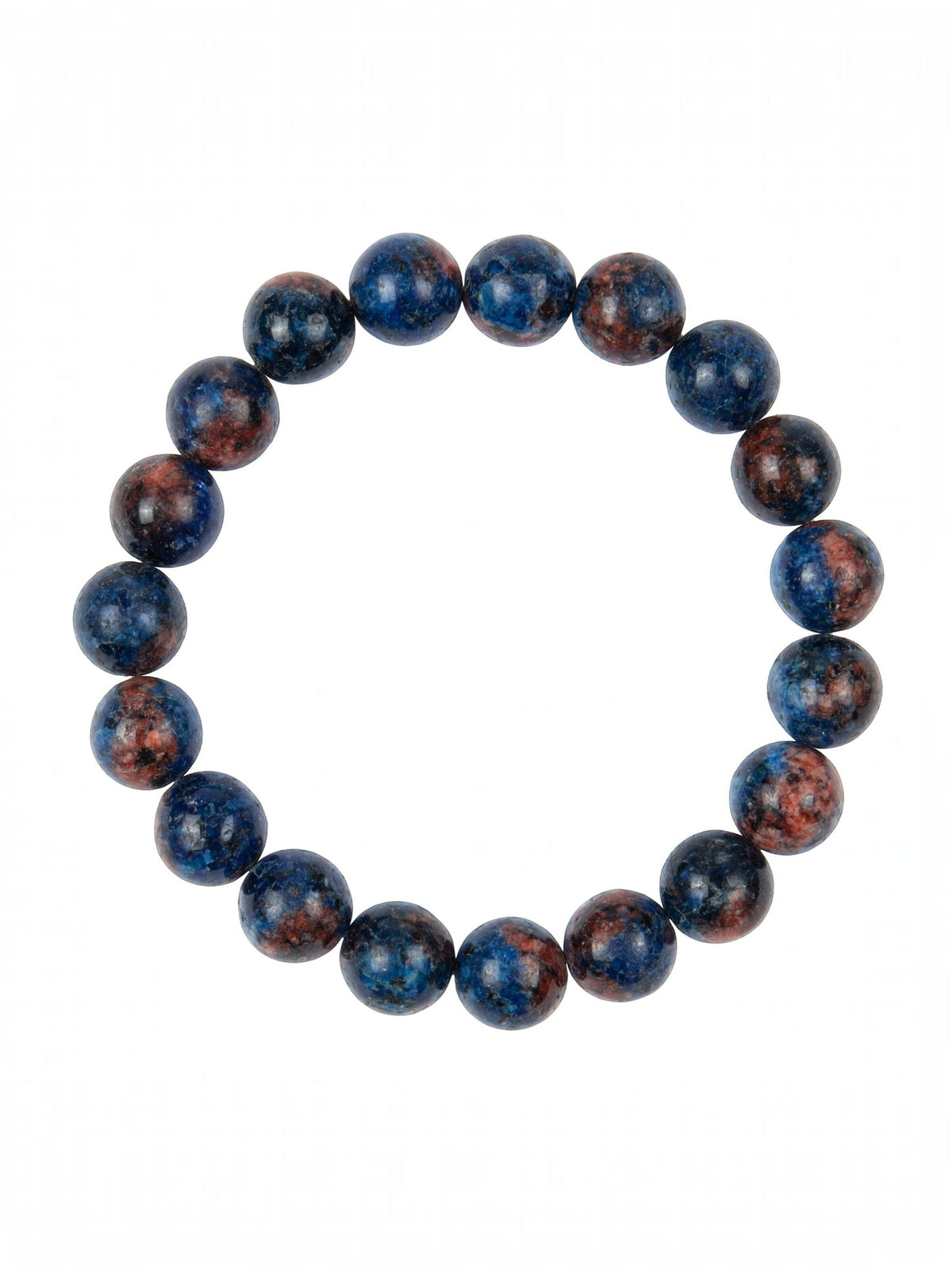 Blue Orange Granite Stone Stretch Bracelet B2930-Blue Orange Granite - 10MM