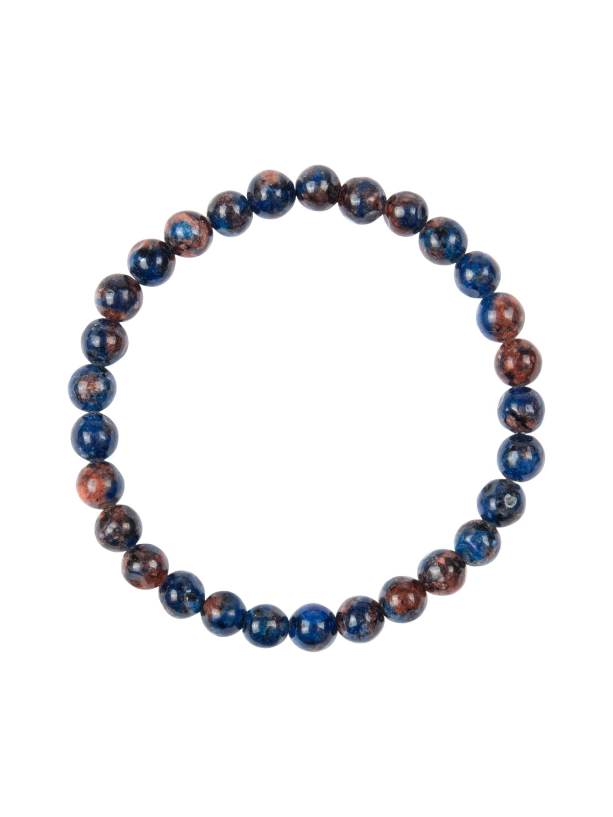 Blue Orange Granite Stone Stretch Bracelet B2930-Blue Orange Granite - 6MM