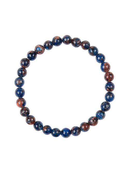 Blue Orange Granite Stone Stretch Bracelet B2930-Blue Orange Granite - 6MM