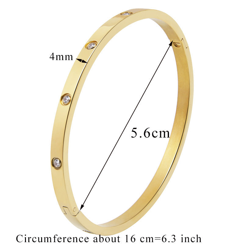 Rhinestone Stainless Steel Bracelet B2944