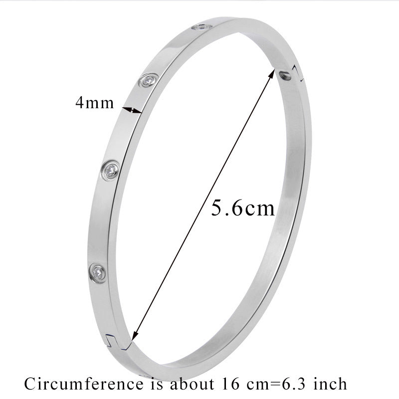 Rhinestone Stainless Steel Bracelet B2944