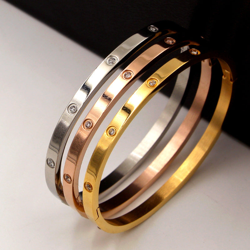 Rhinestone Stainless Steel Bracelet B2944