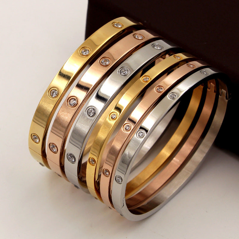 Rhinestone Stainless Steel Bracelet B2944