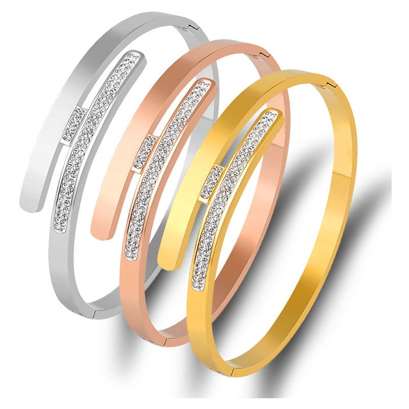 Rhinestone Stainless Steel Bracelets B2951