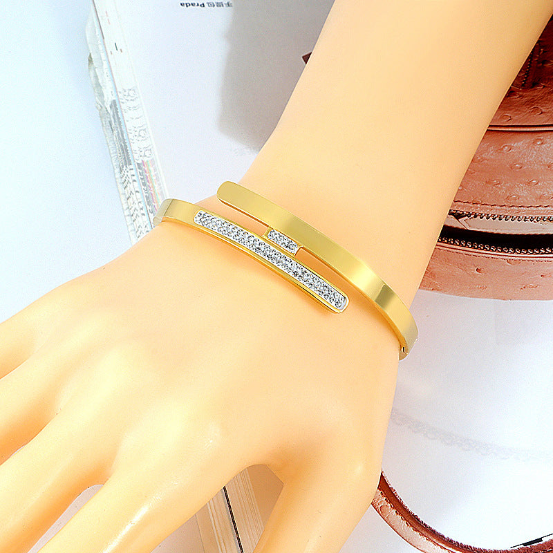 Rhinestone Stainless Steel Bracelets B2951