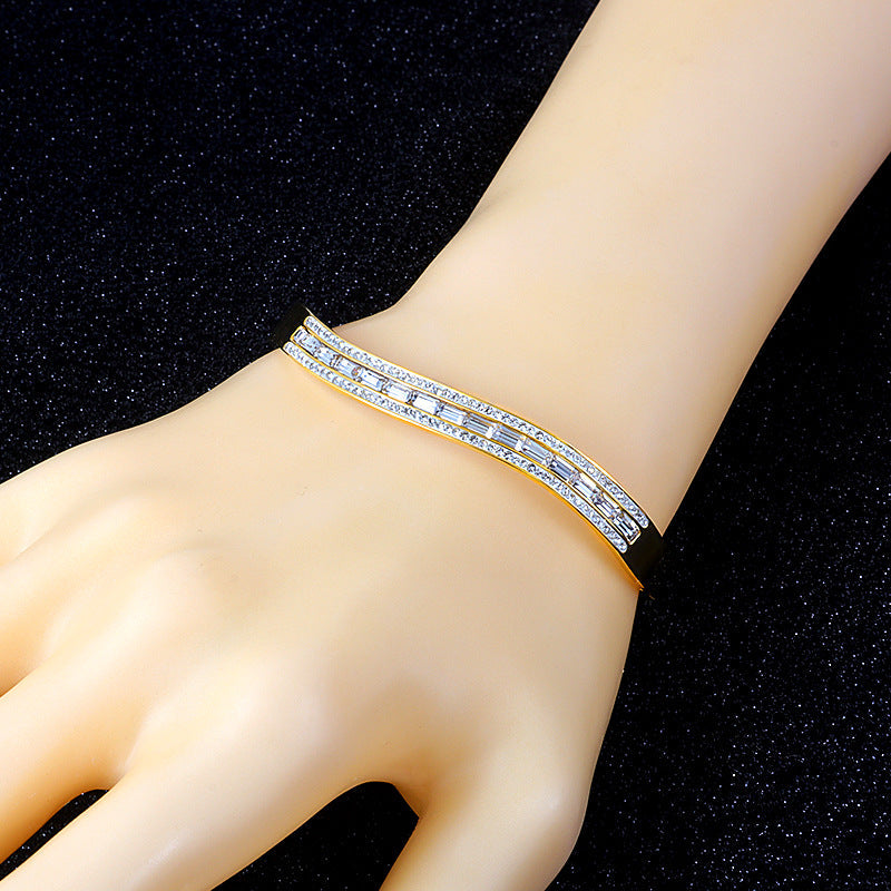 Rhinestone Stainless Steel Bracelets B2953