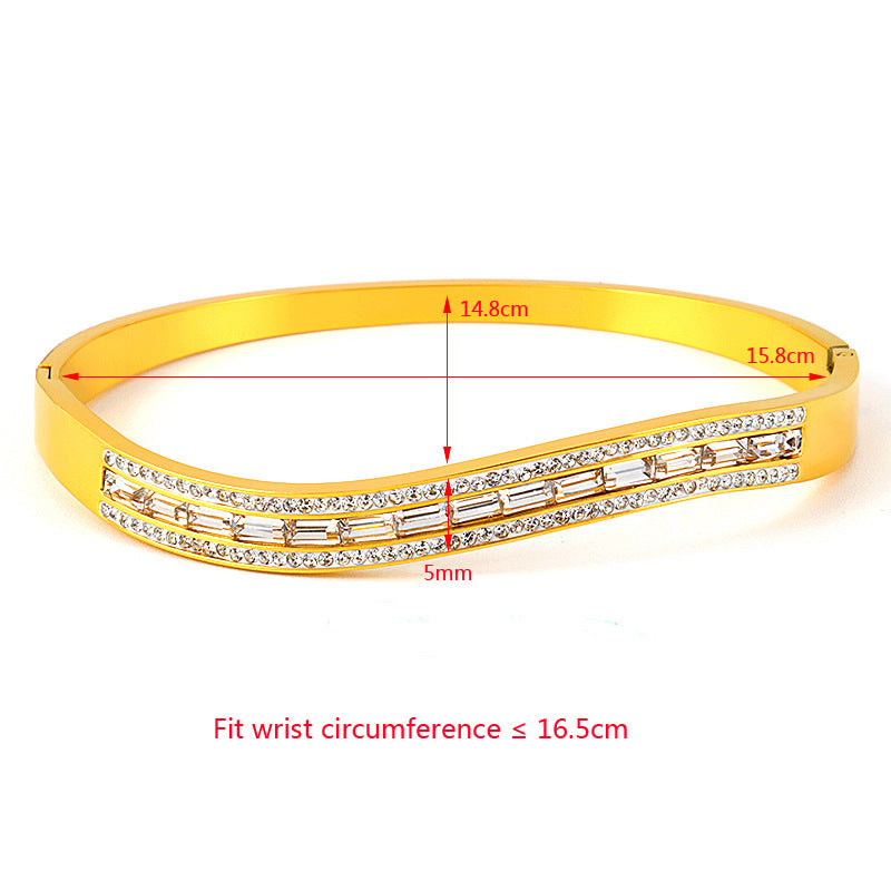Rhinestone Stainless Steel Bracelets B2953