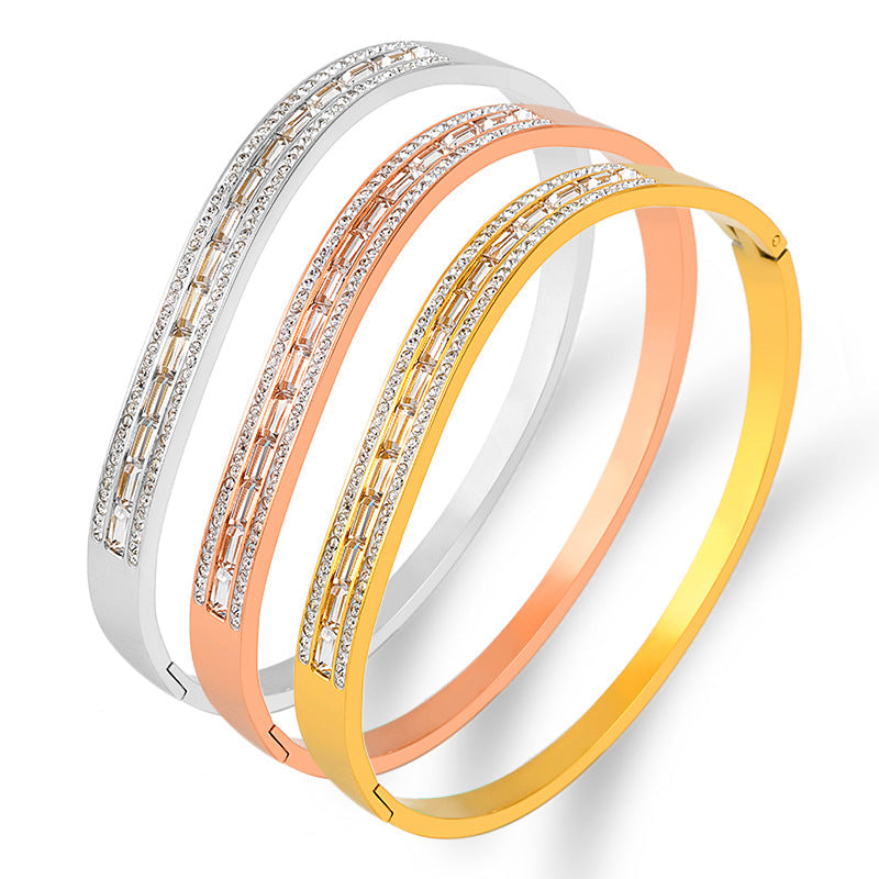 Rhinestone Stainless Steel Bracelets B2953